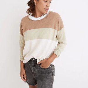 Madewell Palmdale Pullover Sweater in Colorblock Stripe XXS